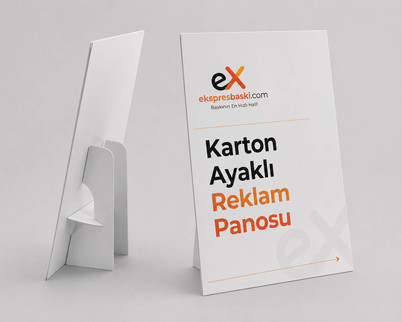 Mağaza, kasa önü ve fuar alanları için markanızın tanıtımını güçlendiren yüksek kaliteli kurumsal karton ayaklı board baskı örneği. karton ayaklı board, ayaklı pano baskı, masaüstü reklam panosu, fotoblok ayaklı pano, kurumsal tanıtım kartonu